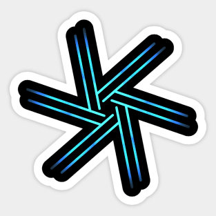 Neon blue geometric design Sticker